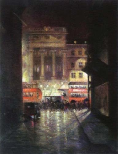 christopher r.w.nevinson the strand by night oil painting image